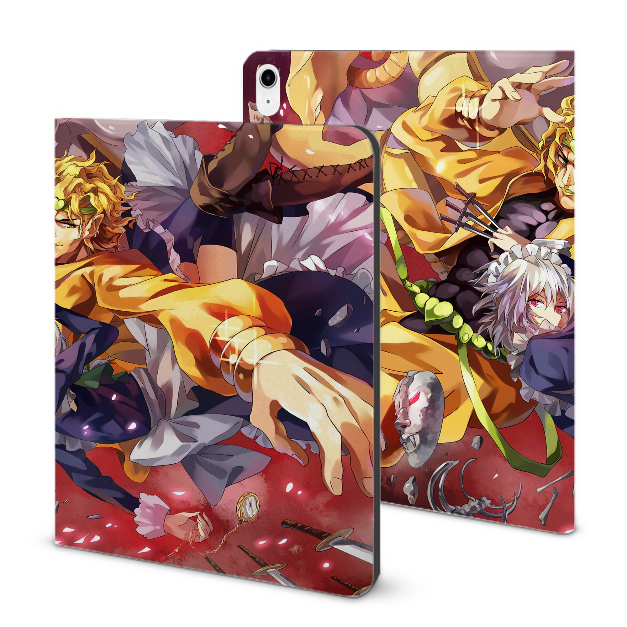 （画像用） ジョジョの奇妙な冒険 JoJo's Bizarre Adventure IPad ケース ブック型 PUレザー TPU 耐衝撃 軽量 薄型 ペン収納なし 全面保護 IPad 各モデル対応